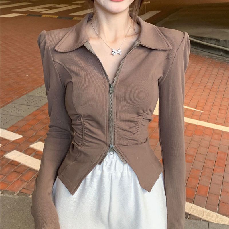 IELGY  Áo cardigan Tay Dài Cổ Chữ V Dáng Ôm Thời Trang Dành Cho Nữ