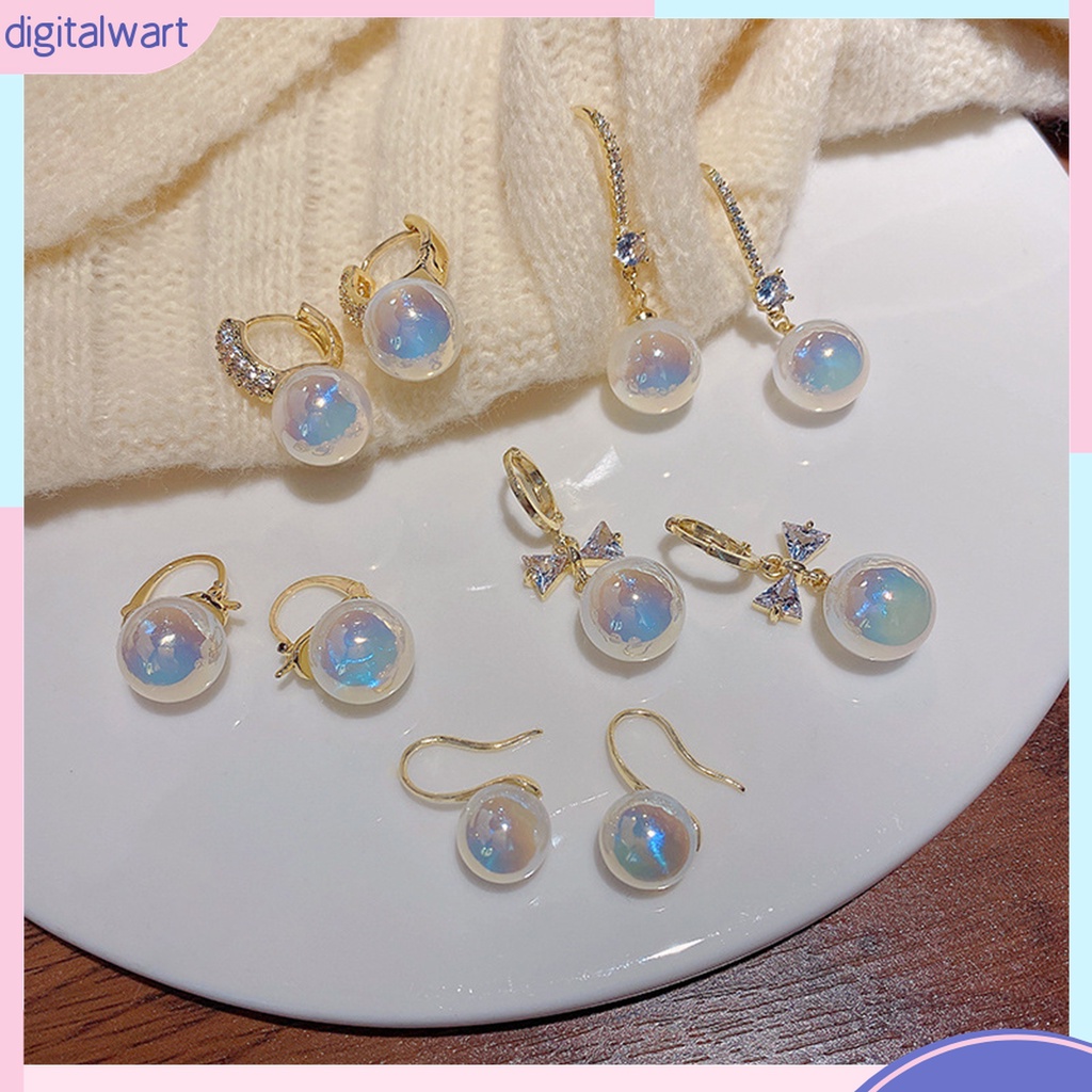 1 Đôi Bông Tai Hình Nàng Tiên Cá Đính Ngọc Trai Giả Lấp Lánh Dễ Phối Đồ