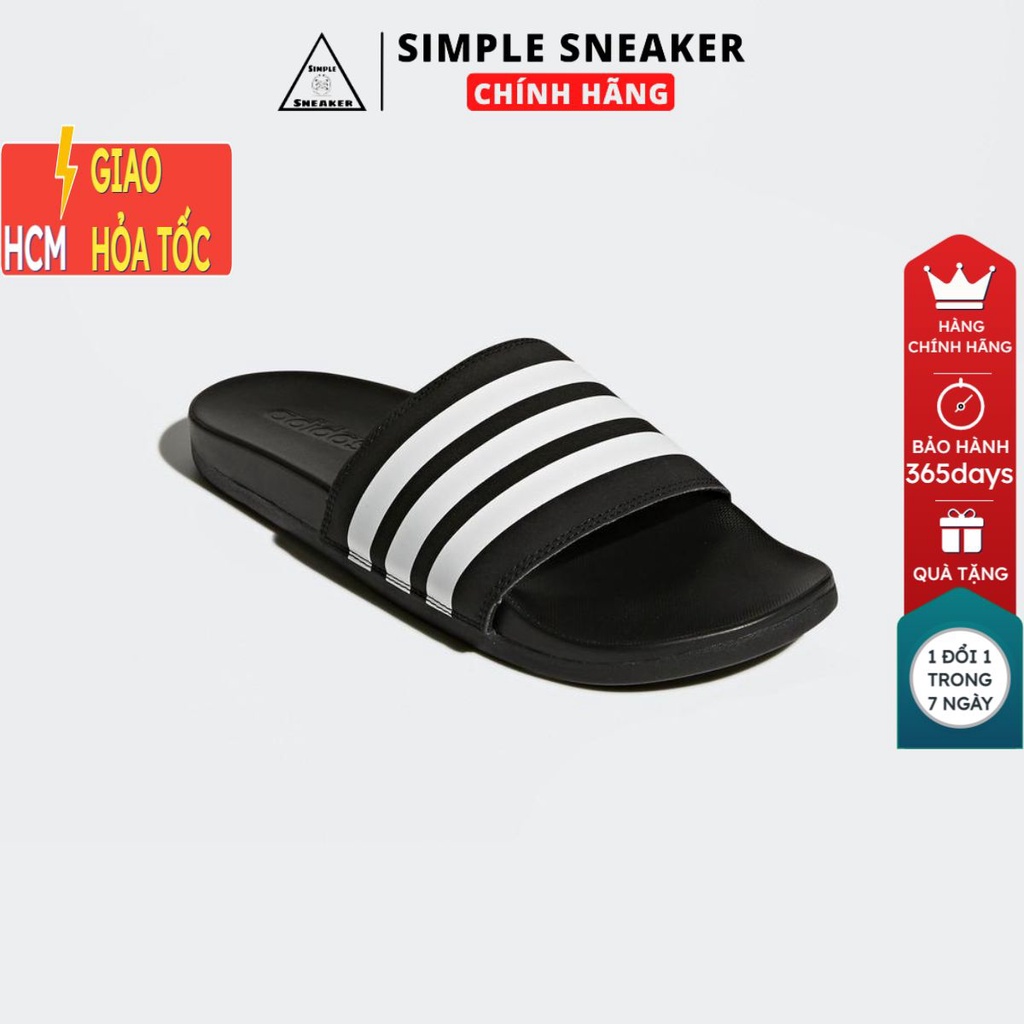 Dép Adidas Chính Hãng 🔴FREESHIP🔴Adidas Adilette Comfort Slides Black White Chính Hãng - Dép Thời Trang Đế Mềm AP9971