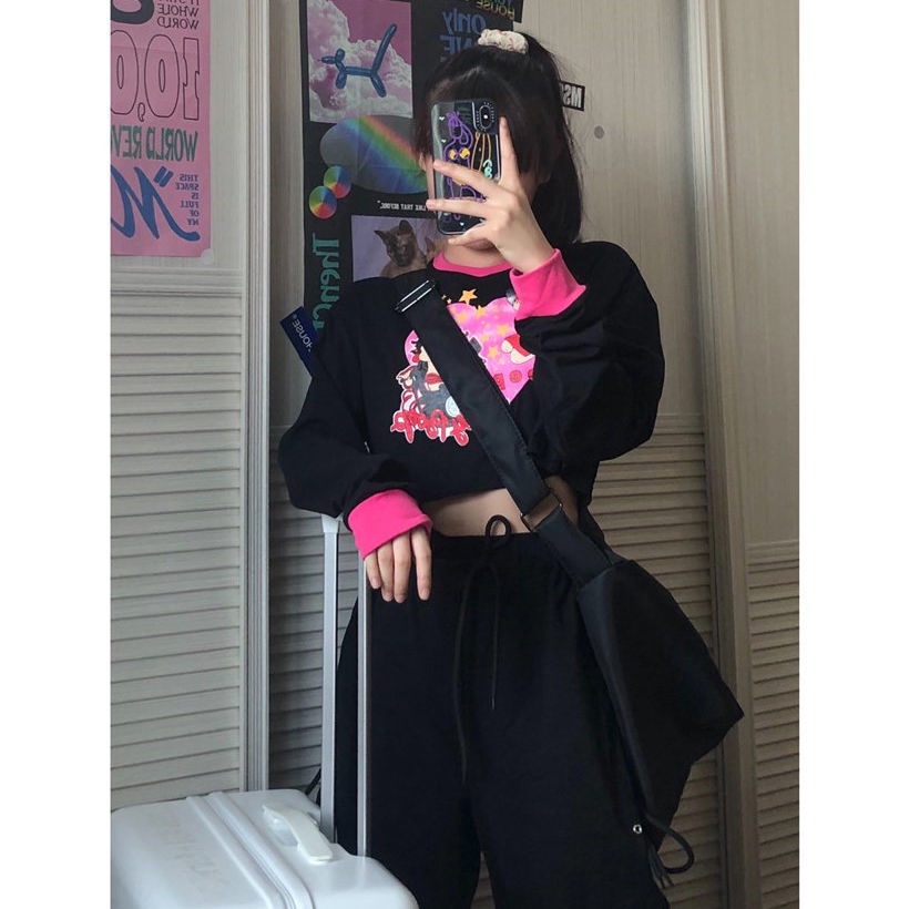 Áo Sweater Tay Dài In Họa Tiết Hoạt Hình Phong Cách Hàn Quốc Cổ Điển Thời Trang 2022 Cho Nữ