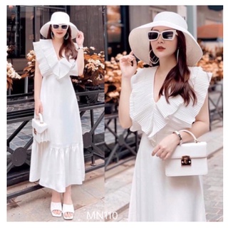Đầm maxi xoè trắng | đầm maxi dài