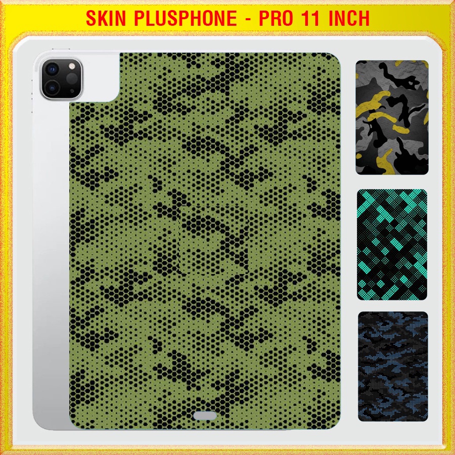 Dán Skin cho mặt sau iPad Pro 2018, 2020 / M1 2021 11 inch mẫu matrix camo