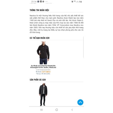 ÁO PHAO NAM XUẤT DƯ MỸ