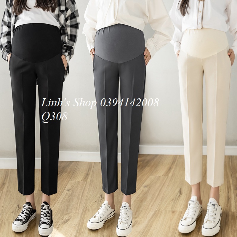 CÓ SẴN Quần VẢI Bầu Xinh Công Sở Q308