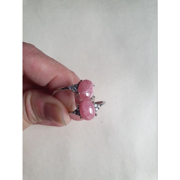 Nhẫn đá đào hoa rhodochrosite freesize