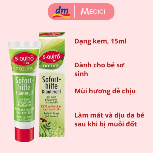Xịt chống muỗi, kem chống muỗi cho bé Squito Free của Đức - Shop Mecici