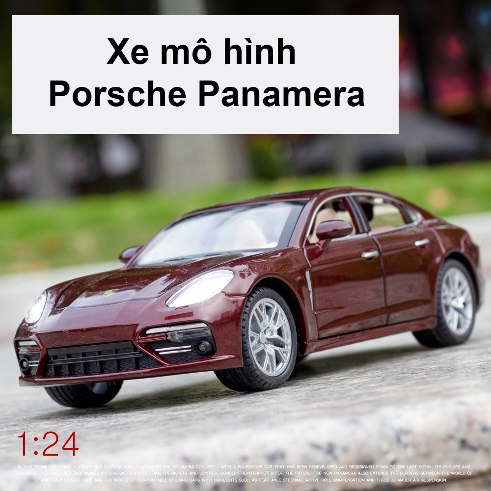 Xe mô hình tỉ lệ 1:24 Porsche Panamera hãng Chezhi chất liệu kim loại, 3 màu Đen, Trắng, Đỏ mận