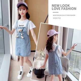 Yếm jean bé gái túi gấu