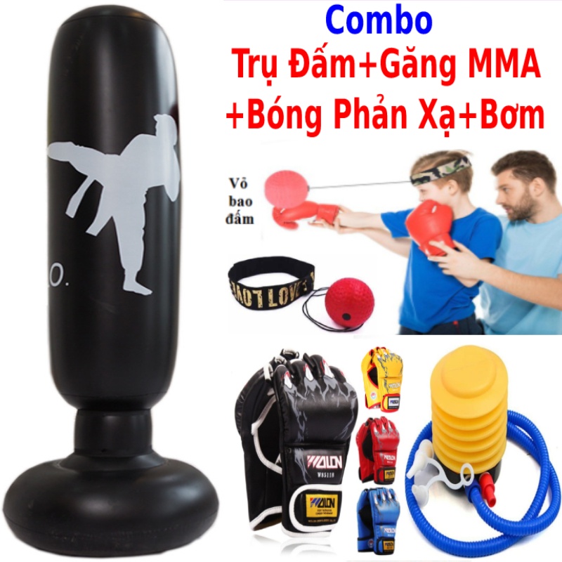 Bao trụ đấm bốc boxing UFC chính hãng phiên bản tối thượng thế hệ 5.0 tặng găng boxing mma + băng đa 3m boxing cuốn tay