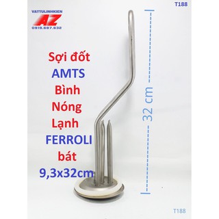 Ruột đốt bình nóng lạnh FERROLI- ROSSI-KANGAROO bát tròn 9.3cm x 32cm