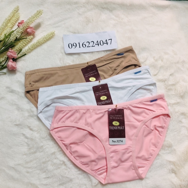Set 10 quần lót nữ Thịnh Phát học sinh, quần chíp nữ thun lạnh hàng việt nam