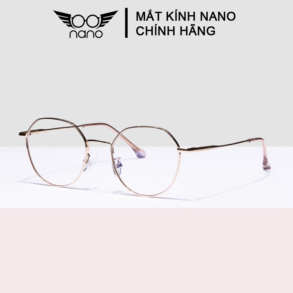 Gọng kính cận nữ nam kim loại, gọng kính đa giác NANO 29115 thời trang chống trầu xước chống tia UV