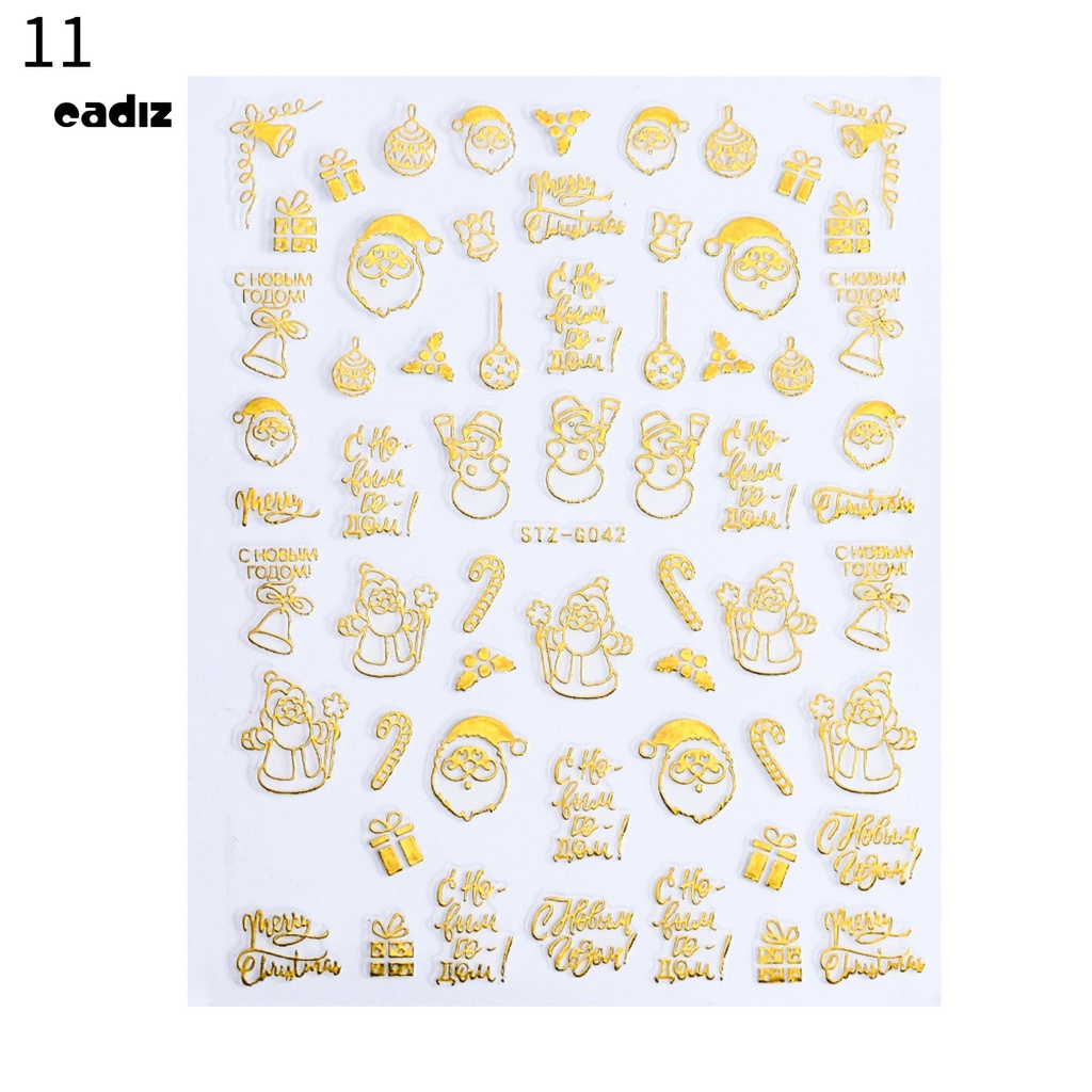 [Hàng mới về] Nhãn dán mỏng nhẹ họa tiết Giáng Sinh để trang trí móng tay nghệ thuật