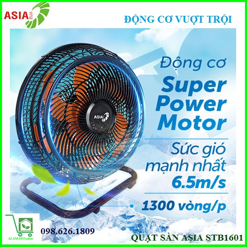 [Mã 157ELSALE hoàn 7% đơn 300K] Quạt sàn ASIA STB1601 - Sải cánh 40cm (80w)