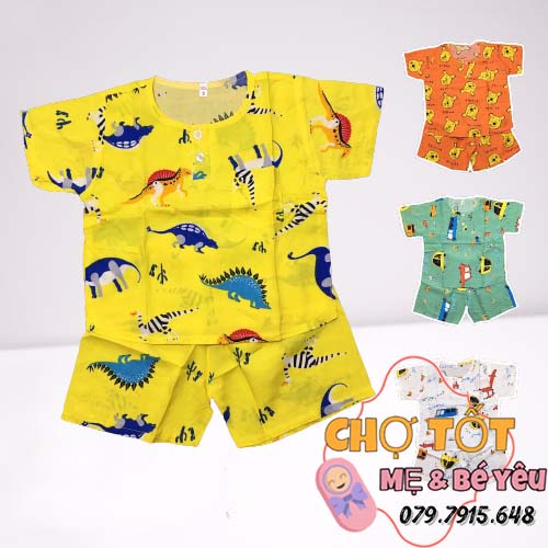 Bộ ton mặc mát cho bé trai tay ngắn vải ton, lanh cao cấp (bộ tone mát, bền đẹp hàng loại 1)