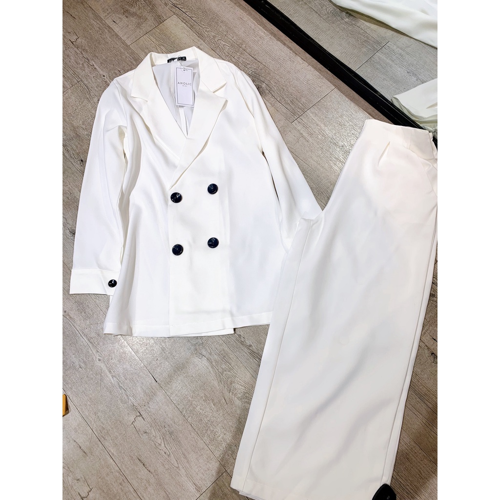 Sét bộ blazer vải mềm quần dáng suông A2780 Aholic