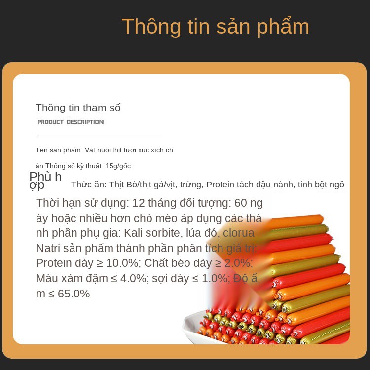 Thức ăn cho thú cưng▩♤đồ ăn vặt cho chó ham xúc xích Nguyên hộp bán buôn thức huấn luyện mèo cưng Teddy Golden R