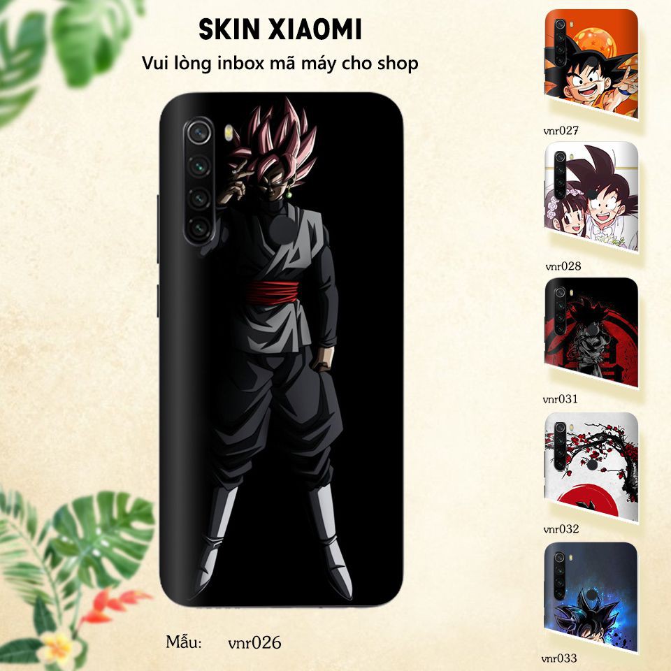 Miếng dán skin cho các dòng điện thoại Xiaomi Mi 8 - Mi 8 lite - Mi 9 in hình 7 viên ngọc rồng