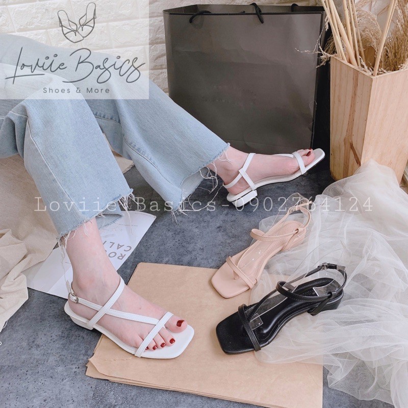 LOVIIE BASICS- GIÀY SANDAL NỮ ĐẾ BỆT QUAI MẢNH 2CM - SANDAL NỮ DÂY MẢNH ĐẾ BỆT QUAI CHÉO - SANDAL NỮ XỎ NGÓN S200518