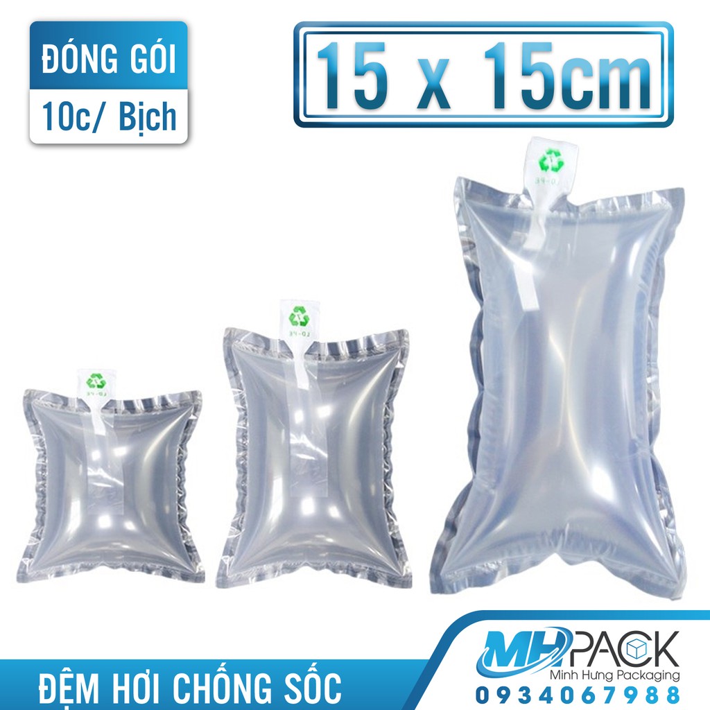 Túi đệm khí chống sốc  15x15cm bong bóng khí đệm hơi, túi hơi đệm khí, đệm hơi chèn hàng chống sốc-MHAPCK