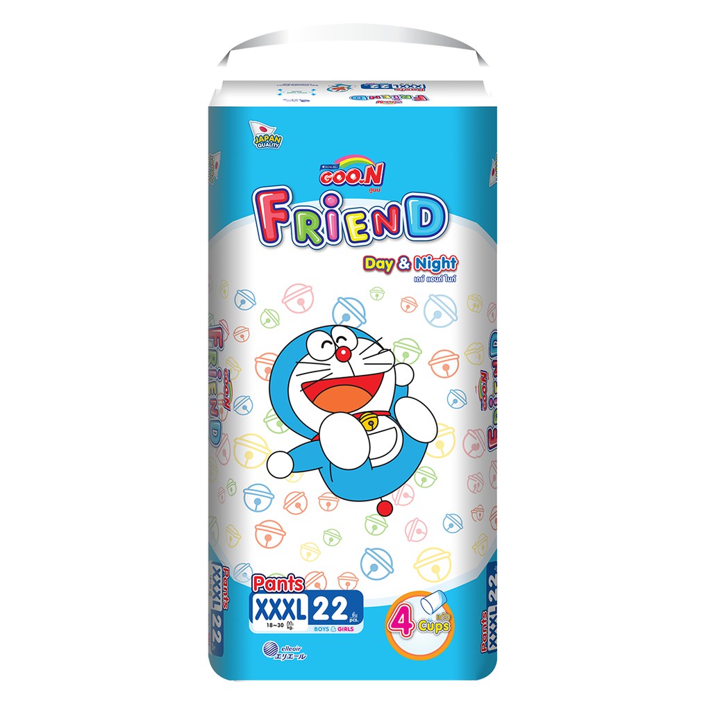 Tã quần Goon Friend Doremon mới gói cực đại XXXL22 (18kg ~ 30kg) (Form tã ôm)