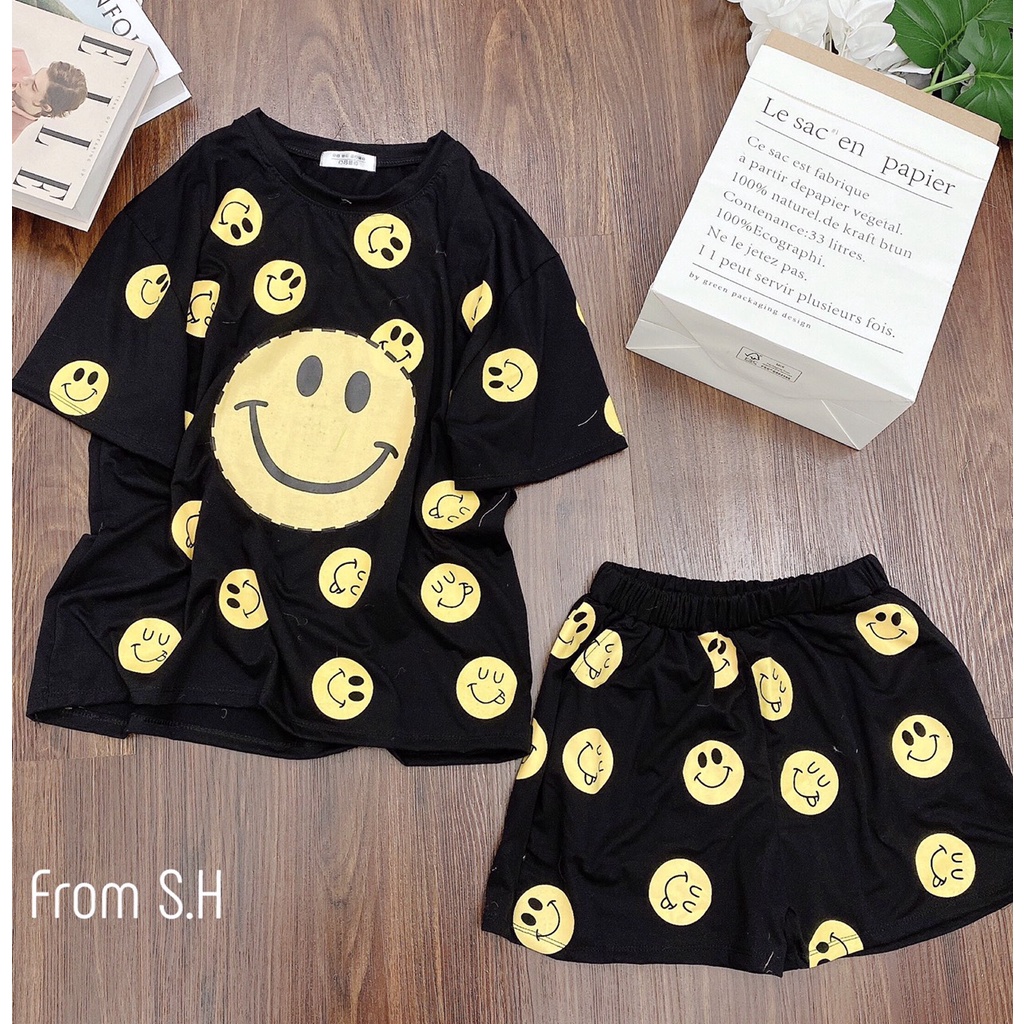 Bộ đồ mặc nhà/ Bộ đồ ngủ chất cotton siêu mát, họa tiết dễ thương