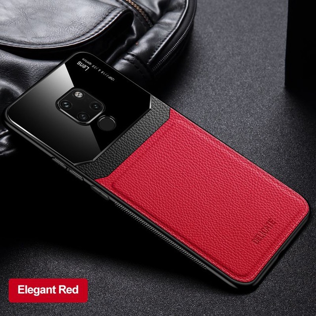 Ốp điện thoại chống sốc phối da tráng gương sang trọng cho Huawei Mate 20 Pro Lite 20 X Mate 10 9 8