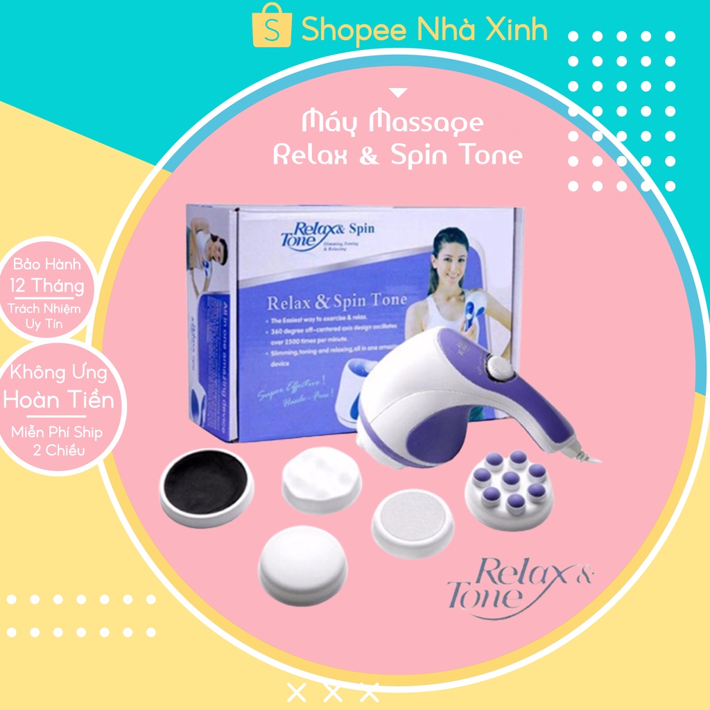 [Hàng Loại 1] Máy Massage Relax &amp; Spin Tone đa năng, Máy đánh tan mỡ bụng cầm tay Relax &amp; Spin Tone - Bảo hành 12 tháng