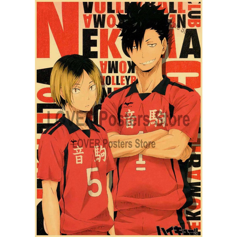 Tranh Treo Tường Hình Cầu Thủ Bóng Chuyền Haikyuu Poster Phim Hoạt Hình Nhật Bản