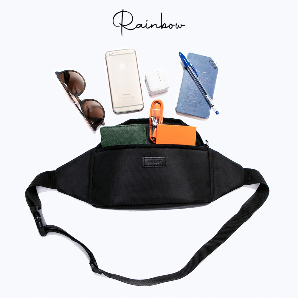 Túi bao tử Bumbag chính hãng Rainbow vải canvas chống nước nhiều ngăn đa năng BG002