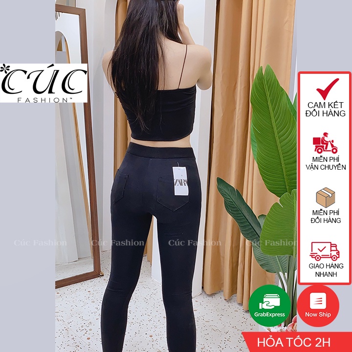 Quần legging dài nữ Cúc Fashion vải thun cao cấp giữ nhiệt leggin thun cạp cao ôm bó vải dày dặn bigsize QL08 | BigBuy360 - bigbuy360.vn