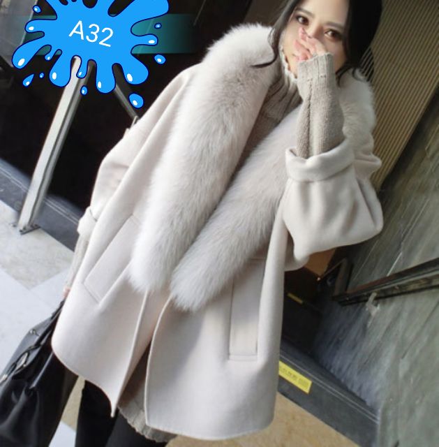 AO KHOÁC DÀI,CỔ LÔNG, PHONG CÁCH HÀN QUỐC