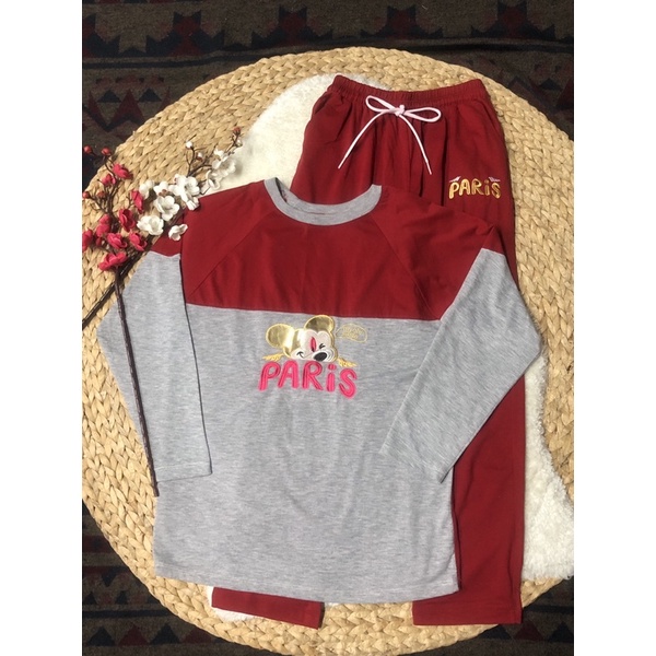Bộ thun đỏ dài tay Christmas / Paris