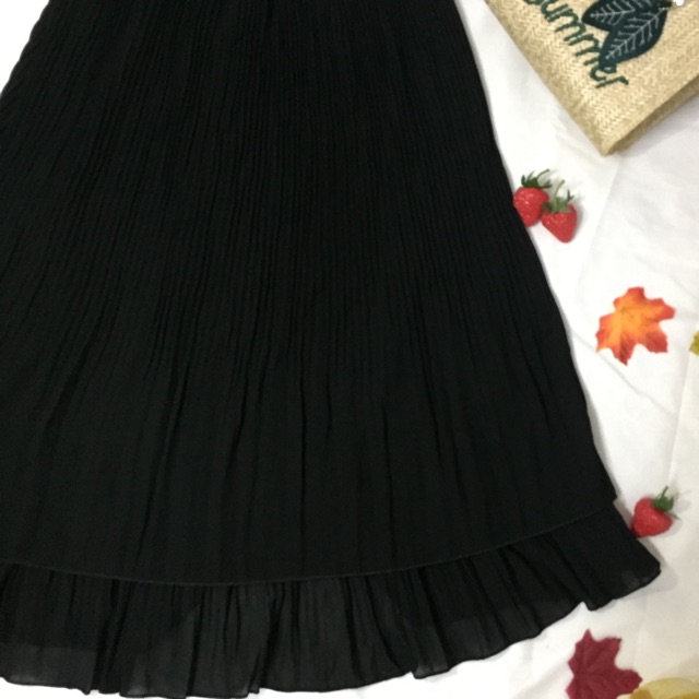 [Sẵn] Chân váy midi voan dài dập li hai tầng loại đẹp (có ảnh thật) | BigBuy360 - bigbuy360.vn