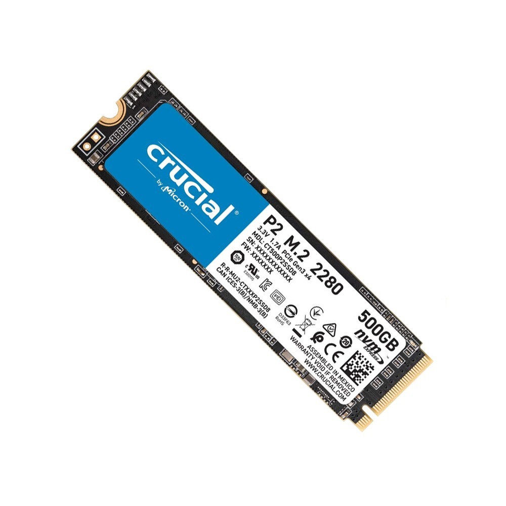 Ổ cứng SSD Crucial P2 500GB NVMe 3D-NAND M.2 2280 PCIe Gen3 x4 CT500P2SSD8