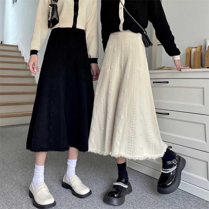 Korean style high waisted A-line skirt