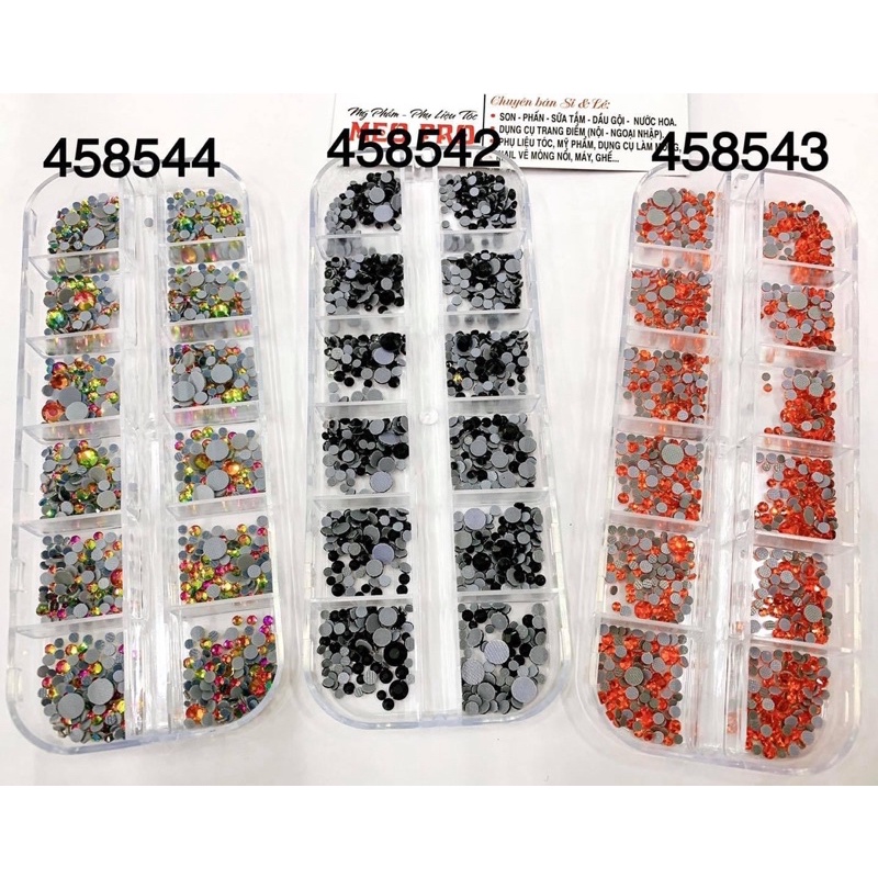 khay đá yhb chân lưới mx màu mx size (hơn 1500 viên) đính trang trí móng tay chân