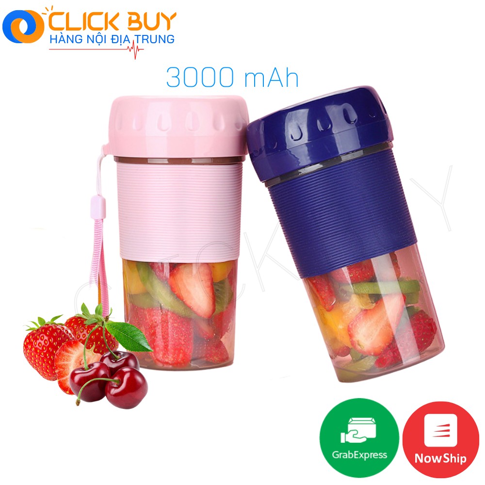 Cốc Xay Sinh Tố Cầm Tay SẠC PIN Thể Thao Mini Portable JB 300ML 2021+ Tặng Kèm 1 Bình Nước Kim Cương