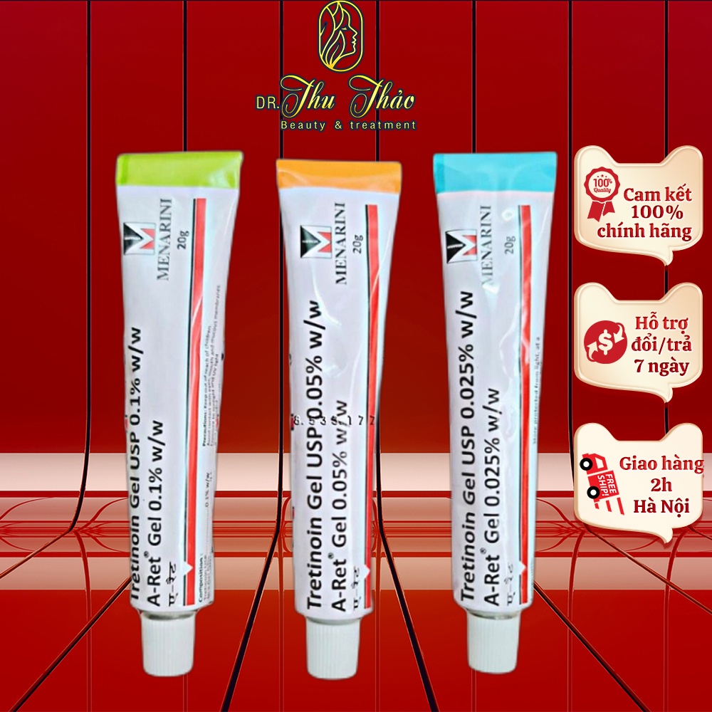 Tretinoin Aret - Tretinoin Gel USP A-ret Giảm mụn, mờ thâm nám, chống lão hóa