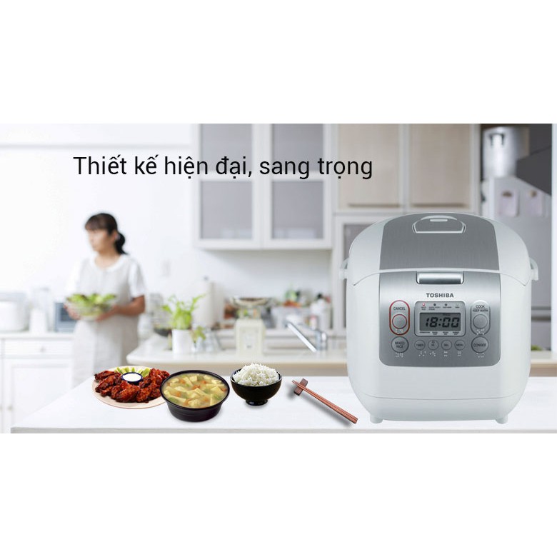 Nồi cơm điện tử Toshiba 1.8 lít RC-18NMFVN(WT)&1 lít RC-10NMFVN(WT)[HÀNG TRƯNG BÀY][FREESHIP❤️]