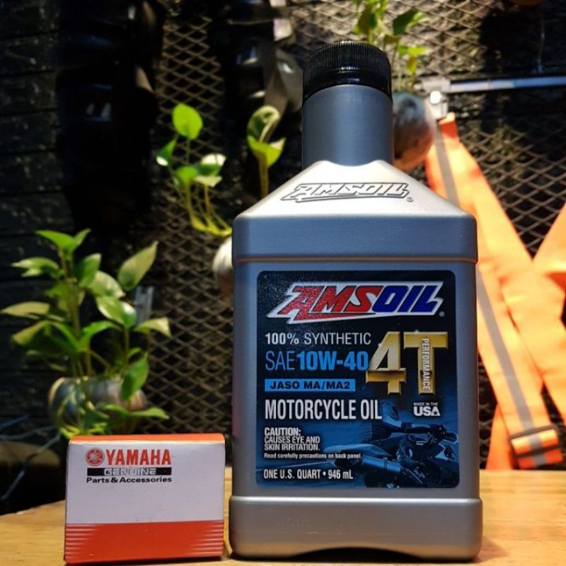 [DauNhot-PhuGia]Nhot Amsoil 4T chai 946ml, mua kèm lọc nhớt Yamaha vơi giá ưu đãi khi mua nhớt amsoil 4T chai 946ml