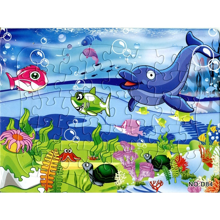 Bảng ghép hình 40 miếng bằng gỗ hình khủng long, chữ số, giao thông và động vật biển cho bé