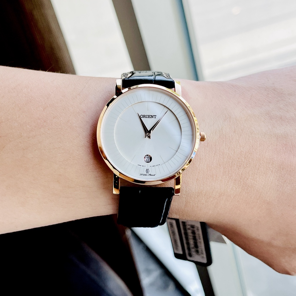 Đồng Hồ Nam Orient FGW0100CW0 Dây Da Nâu Mặt Trắng, Kính Saphire Chống Trầy, Chống Nước, Size 40mm Tặng Box Thép