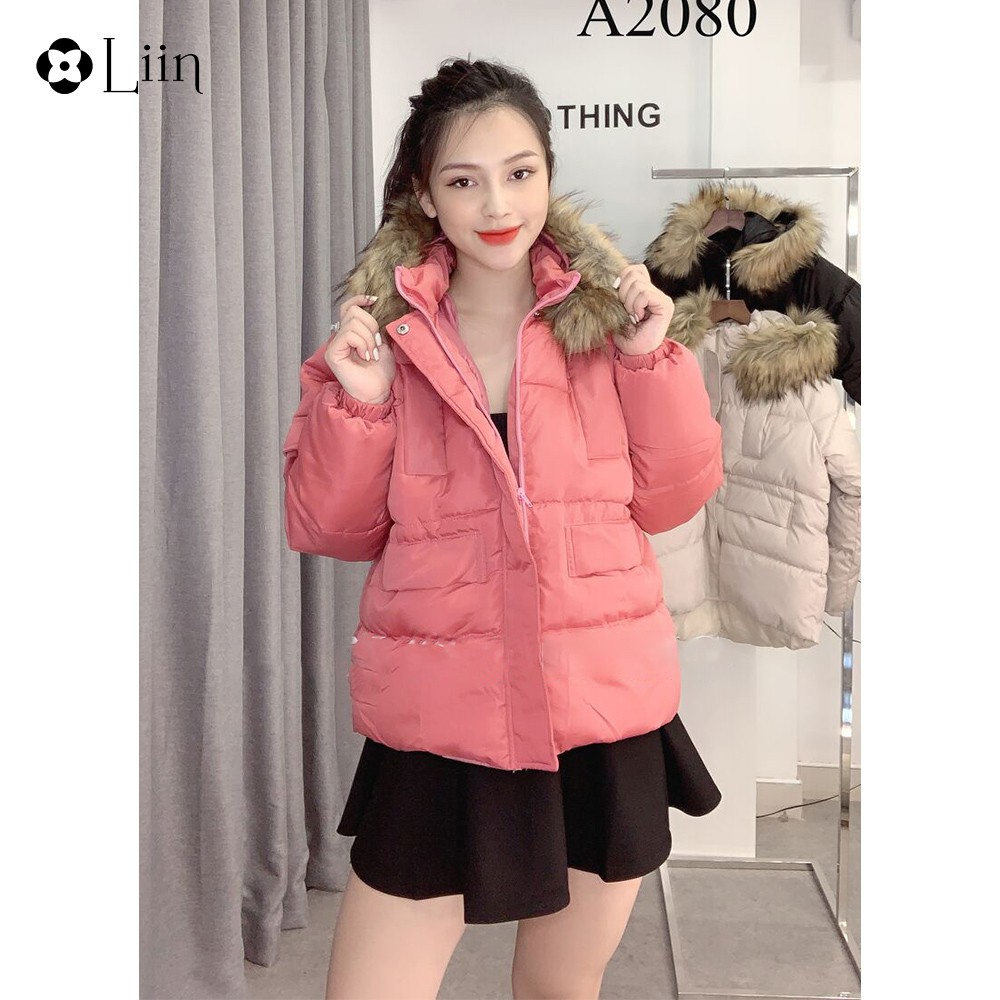 Áo khoác phao nữ mũ lông Linbi đủ màu, đủ size. thiết kế 3 lớp cực ấm Liin clothing A2080