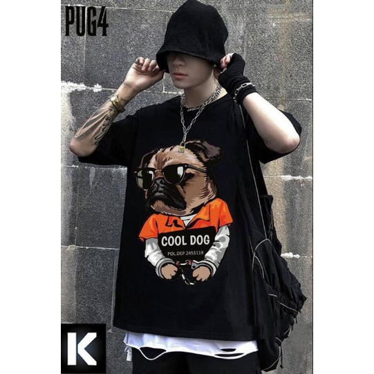 ÁO THUN TAY LỠ FORM RỘNG UNISEX NAM NỮ chó đeo kính 1 có bigsize thun cotton cao cấp