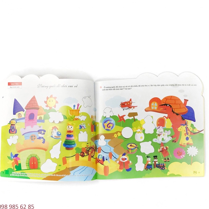 SÁCH - 200 miếng bóc dán thông minh - Nhận biết rau củ quả