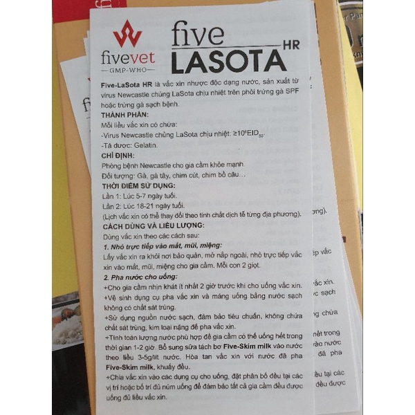 Lasota chịu nhiệt l25 phòng bệnh dịch tả gà