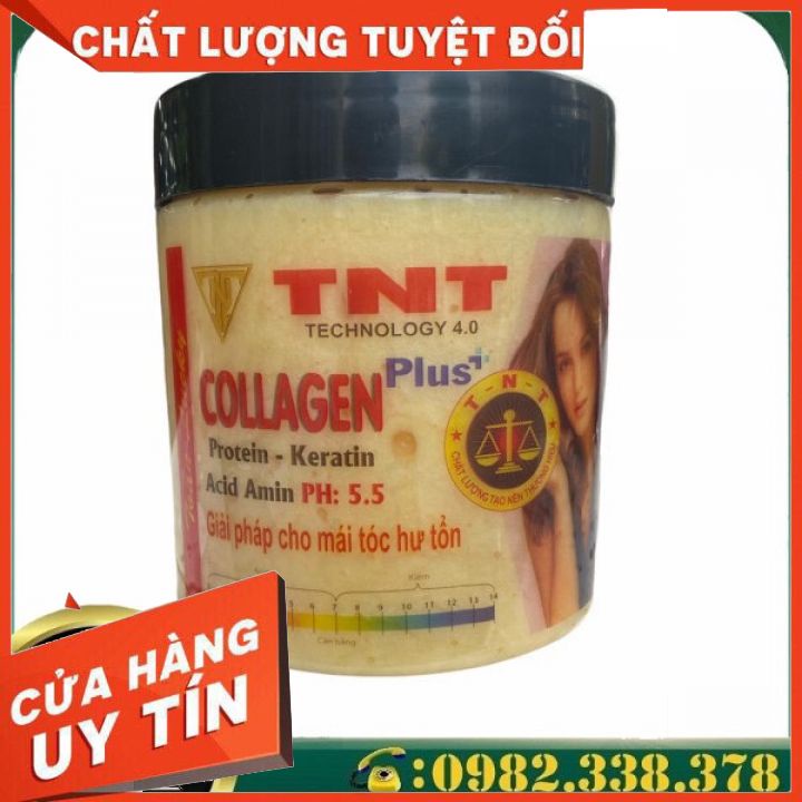 collagien  men sống  cô đặc tnt  dạnh hũ -Hấp dầu phục hồi tóc Collagen TNT Plus 568ml-phục hồi mái tóc hư tổn