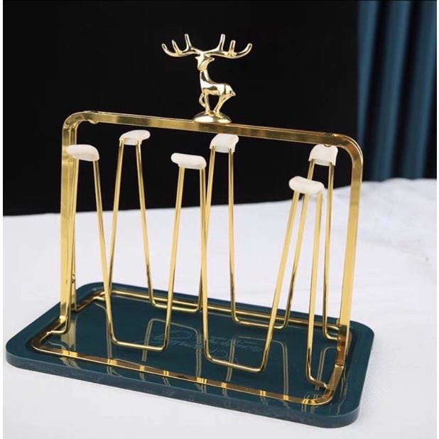 Giá Úp Ly Cốc Hợp Kim Mạ Vàng Cao Cấp