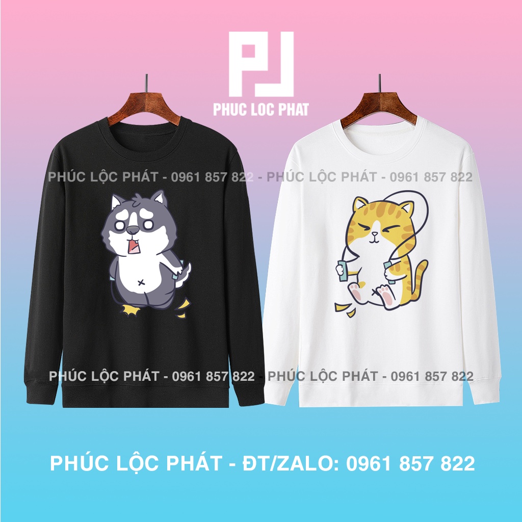 ÁO ĐÔI THU ĐÔNG TAY DÀI NỈ SWEATER ĐÔI NAM NỮ UNISEX